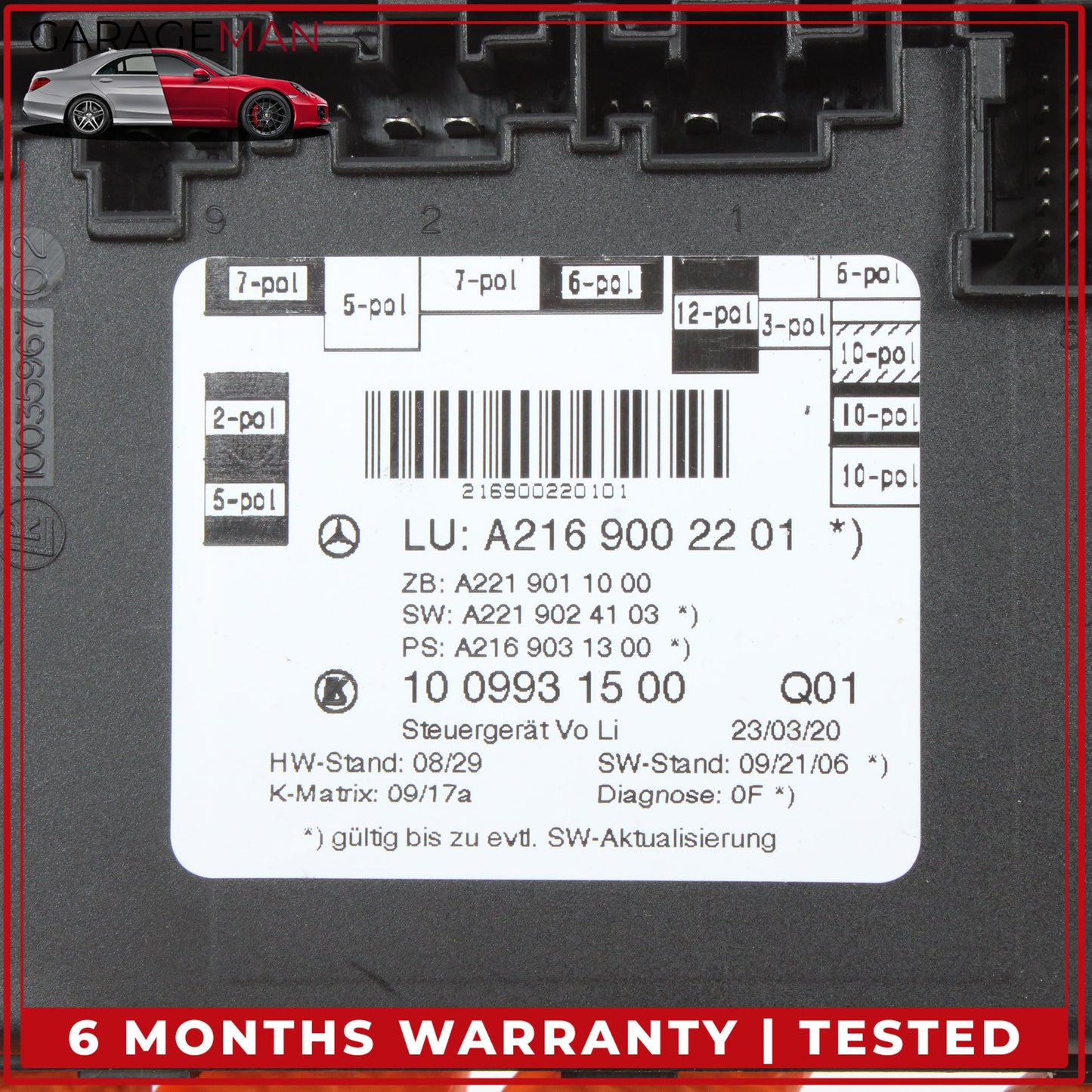 2007-2014 Mercedes-Benz CL550 W216 Coupe Left Front Door Control Module 2169002201 OEM