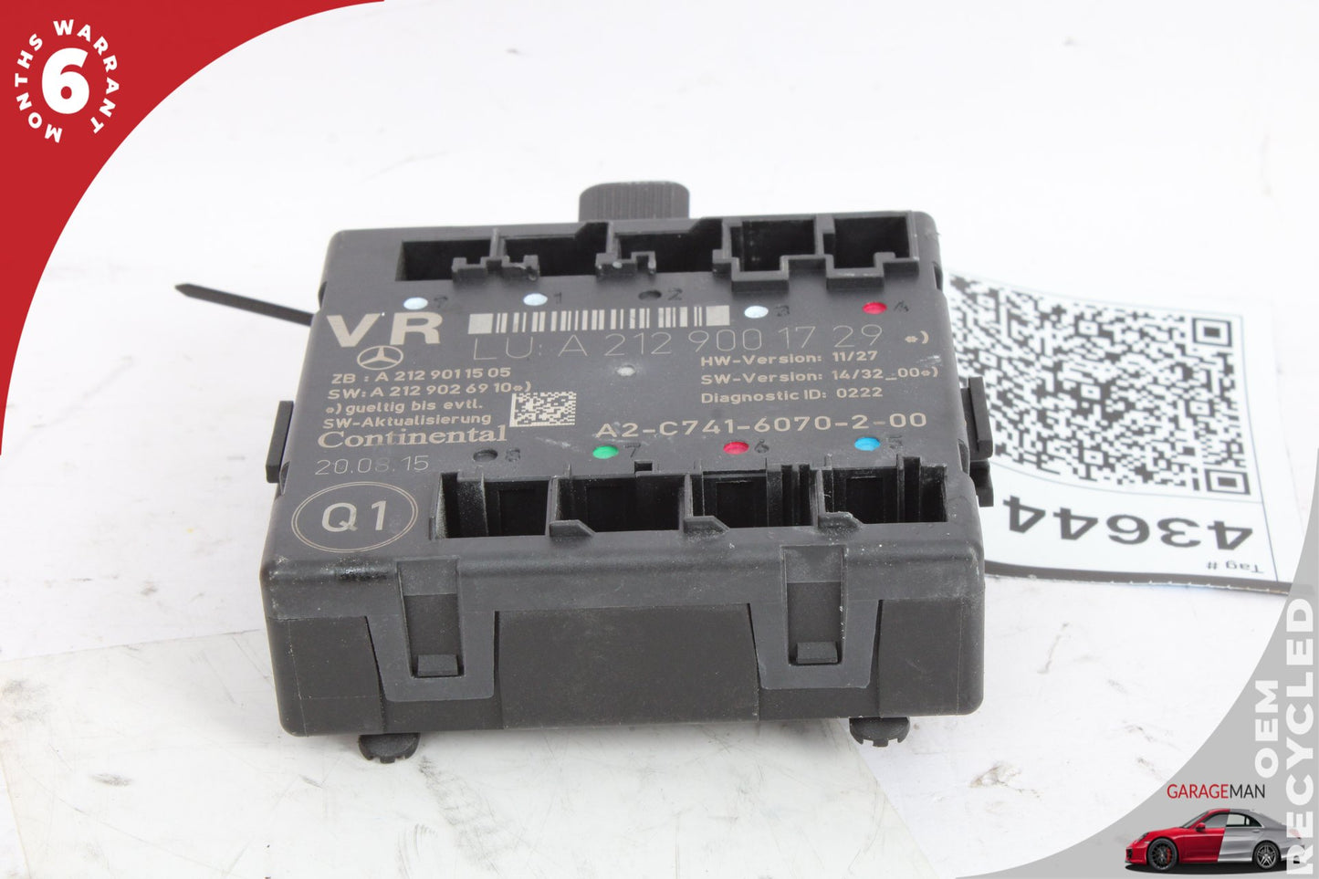 2008-2018 Mercedes W207 E400 Front Right Side Door Control Module 2129011505 OEM