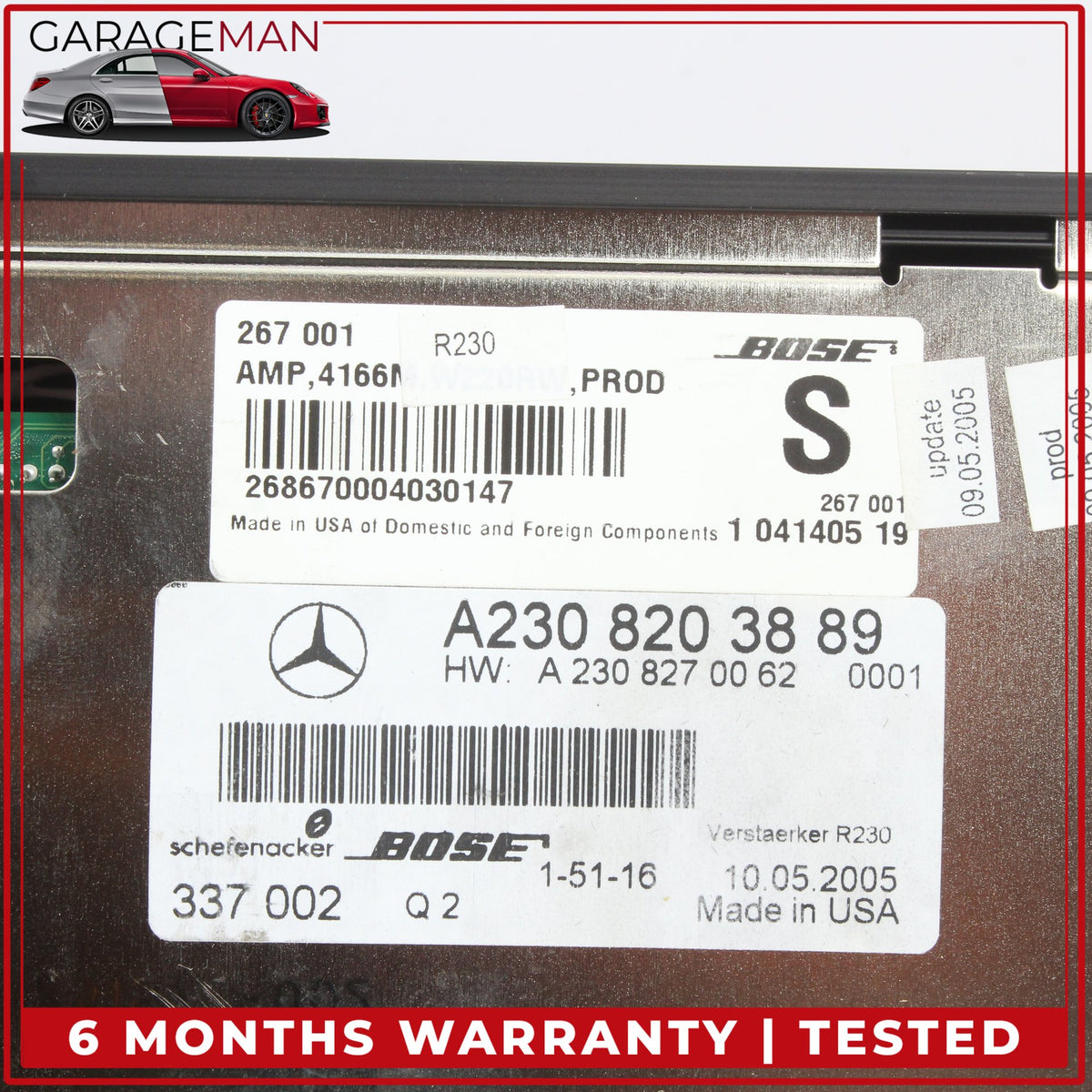 2005-2008 Mercedes R230 SL500 SL55 AMG Audio Amplifier AMP Bose 2308203889 OEM