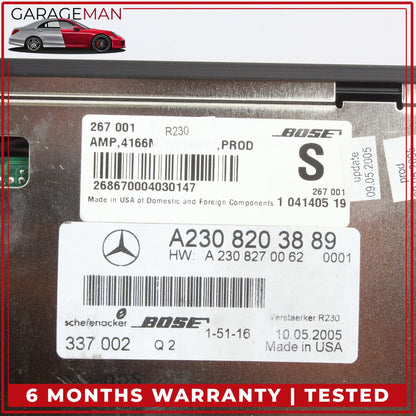2005-2008 Mercedes R230 SL500 SL55 AMG Audio Amplifier AMP Bose 2308203889 OEM