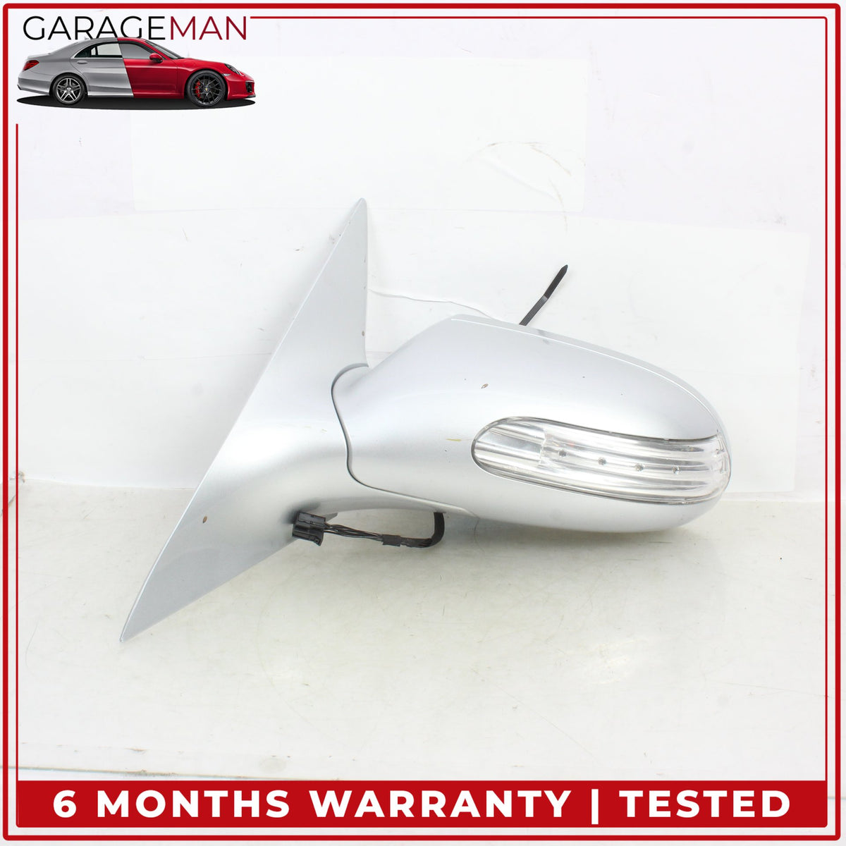 2005-2008 Mercedes R171 SLK280 Left Door Rear View Mirror Silver Metallic OEM