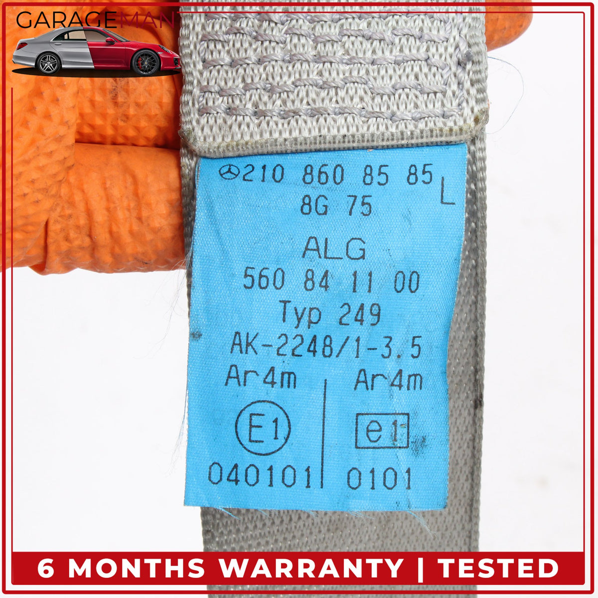 1998-2002 Mercedes W210 E320 Wagon Rear Left Side Third Row Seat Belt Gray OEM