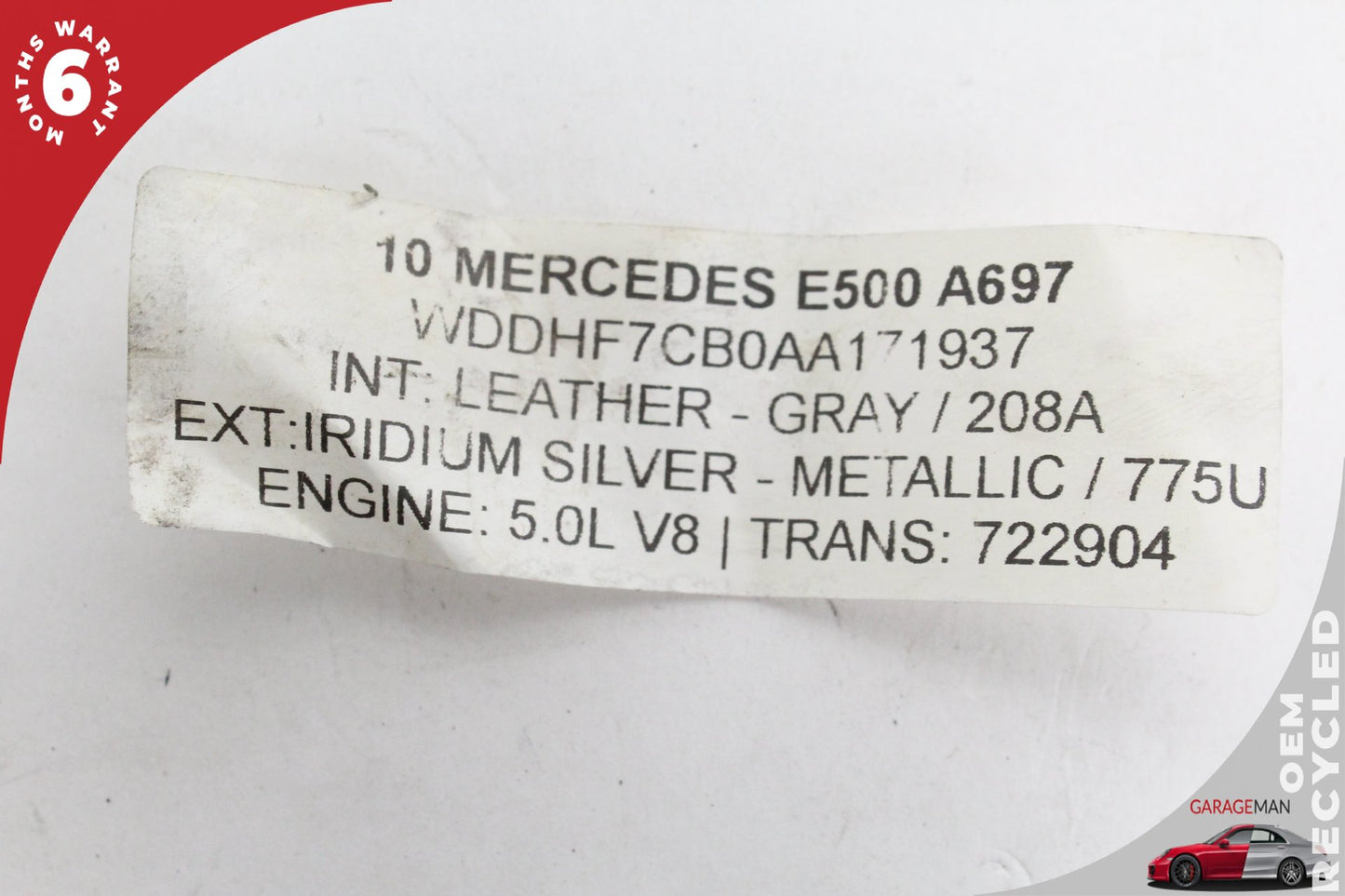 2010-2018 Mercedes W212 E500 CLS550 E350 Rear Left Side Air Bag Shock A-2791 OEM