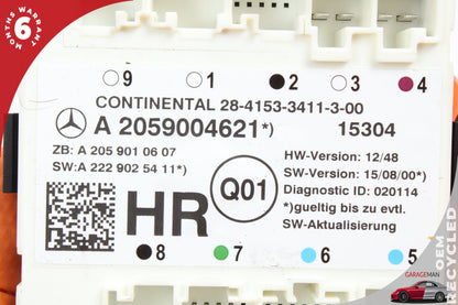 15-20 Mercedes-Benz C300 W205 Rear Right Door Control Module 2059004621 Genuine