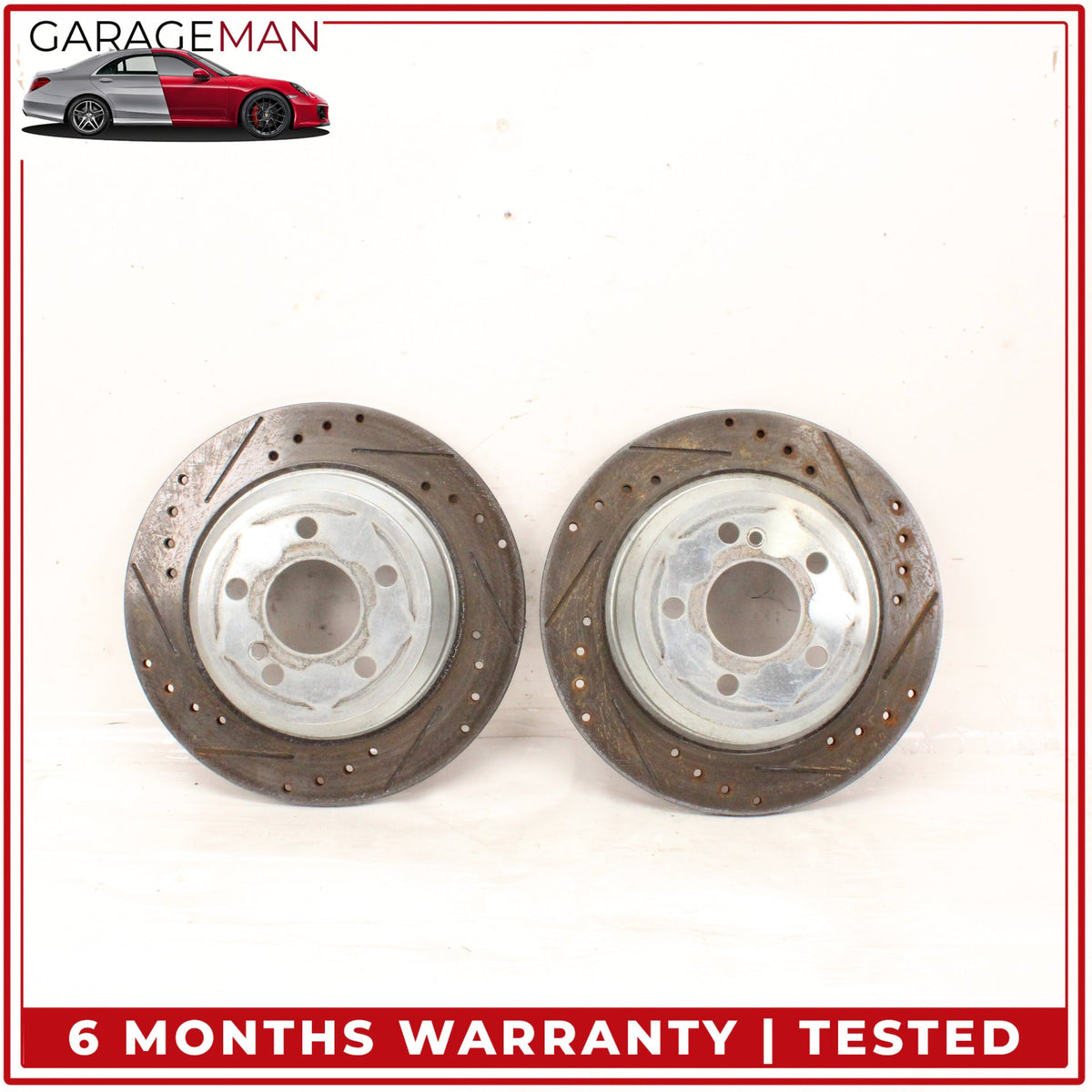2003-2006 Mercedes R230 SL500 Rear Left and Right Side Brake Rotor Disc Set OEM