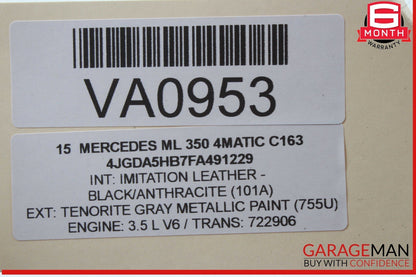 12-15 Mercedes W166 M350 4MATIC Left Driver Side Roof Curtain Airbag Air Bag OEM