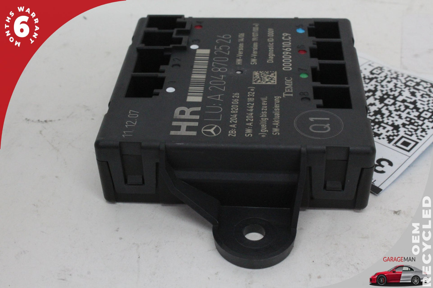 08-14 Mercedes-Benz C300 W204 Right Rear Door Control Module 2048702526 OEM