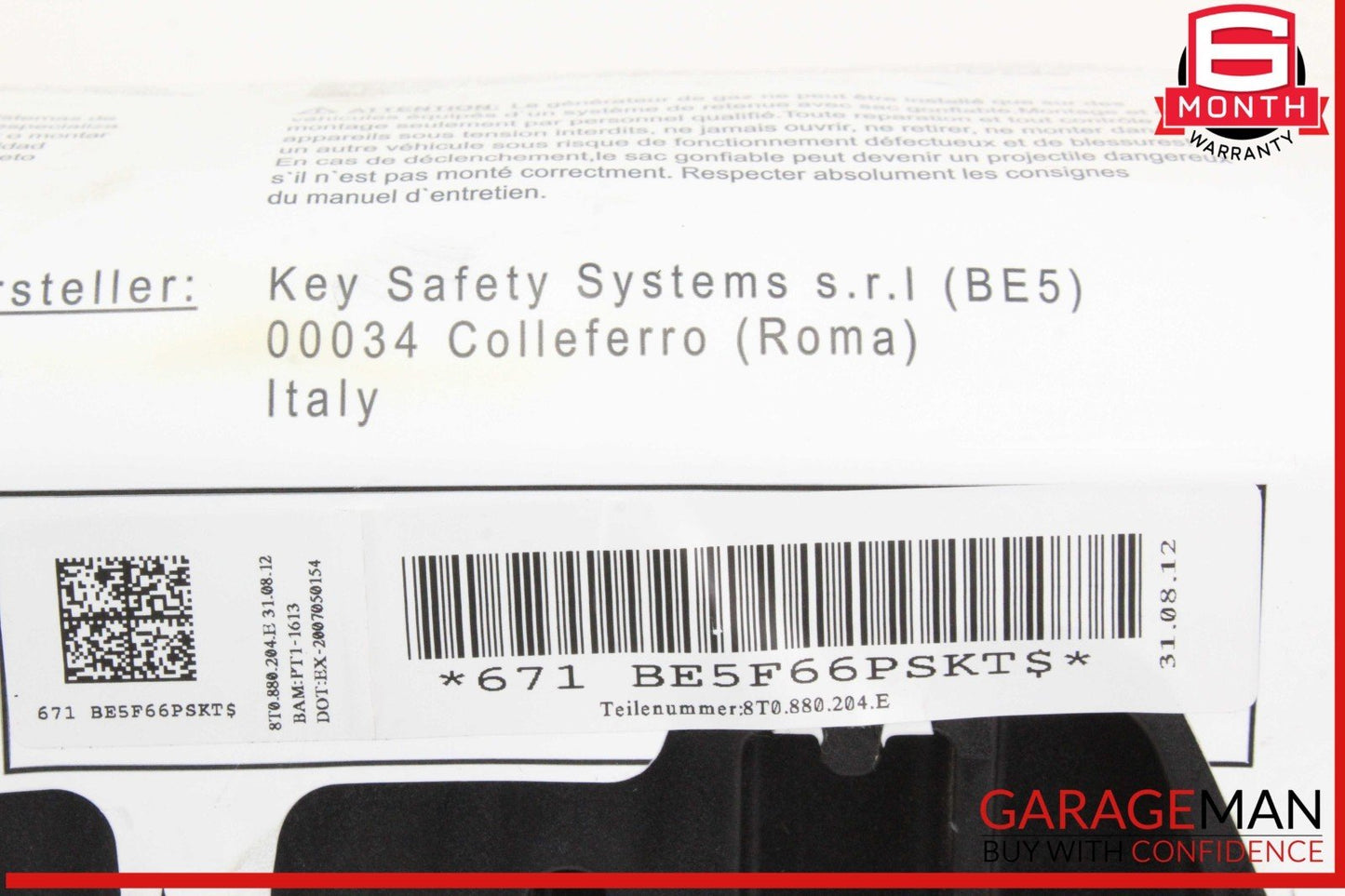 14-16 Audi A4 A5 S4 S5 Front Right Passenger Side Dash Airbag Air Bag OEM