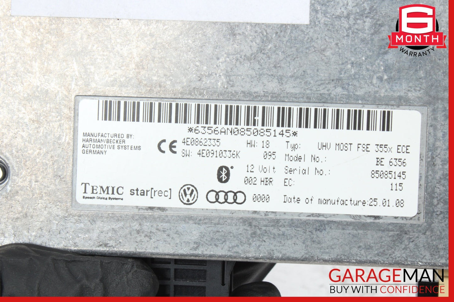 2007-2009 Audi Q7 4L Station Wagon Bluetooth Hands Free Module 4E0862335 Genuine