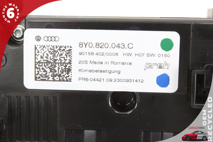 2022-2024 Audi A3 Sedan AC Temperature Climate Control Panel 8Y0820043C Genuine
