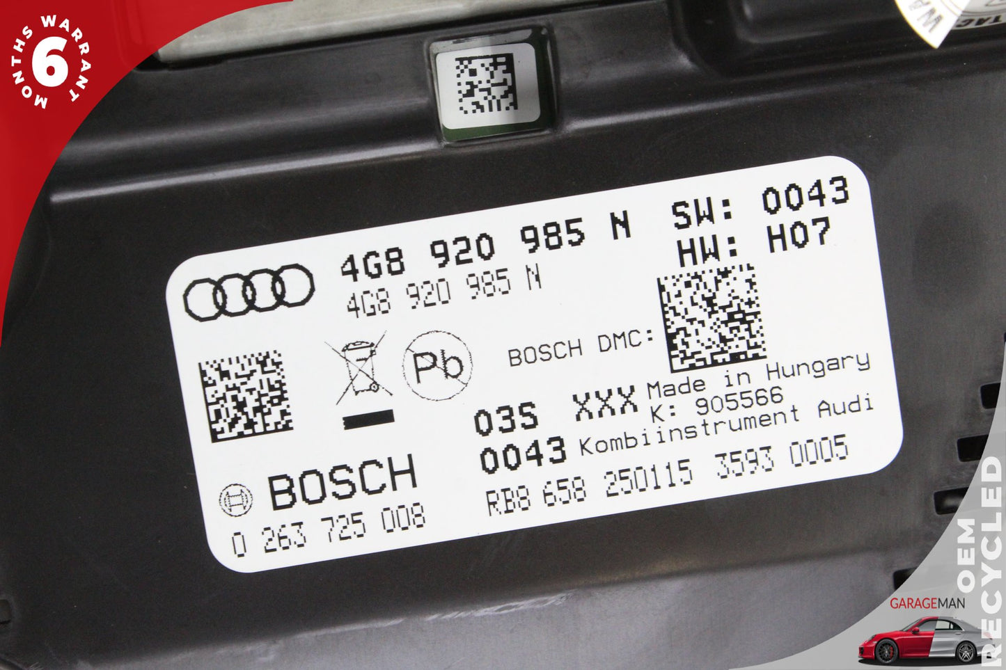 2012-2018 Audi A6 A7 Speedometer Instrument Cluster 4G8920984N OEM