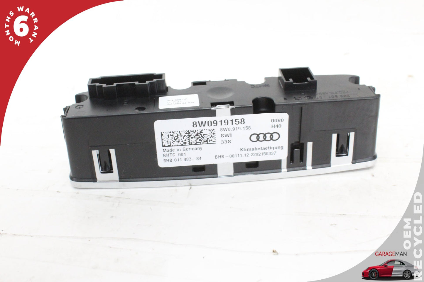 2022-2025 Audi Q4 E-Tron Rear A/C AC Climate Control Switch Panel 8W0919158 OEM