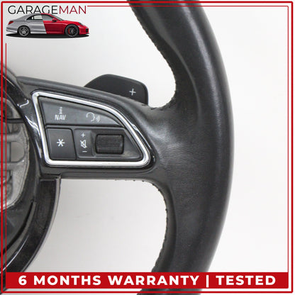 2012-2018 Audi A6 Front Left Steering Wheel w/ Paddle Shifters 4G0419091S OEM