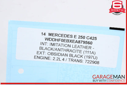 2006-2018 Mercedes-Benz E250 W212 Battery Monitoring Control Module 0009822023