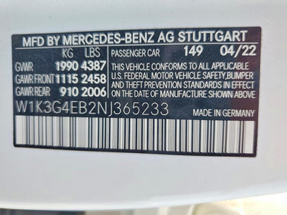Parting Out- 2022 Mercedes-Benz A220 W177- 260