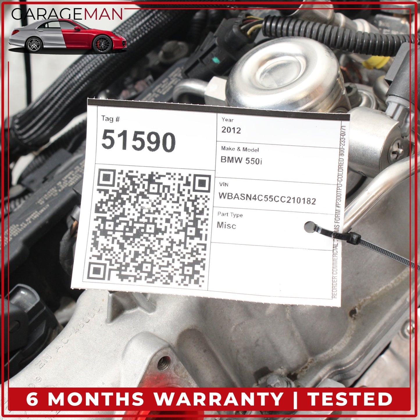 2008-2013 BMW 550i GT 650i 750i X5 X6 RWD 4.4L Engine Motor N63B44O0 OEM 154K