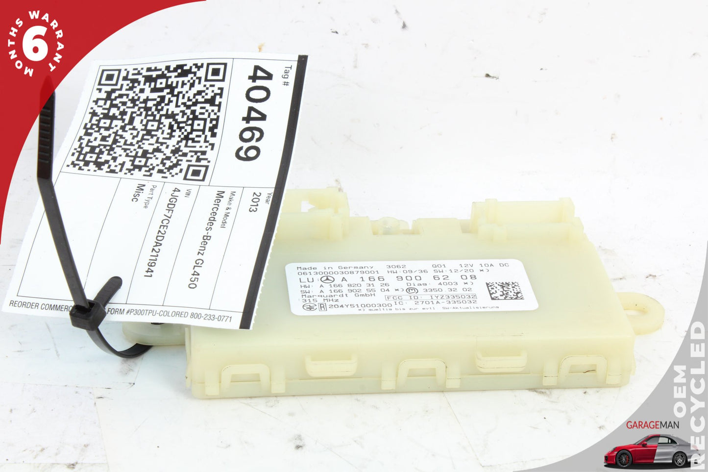 12-16 Mercedes-Benz GL450 X166 Keyless Go Entry Control Module 1669006208