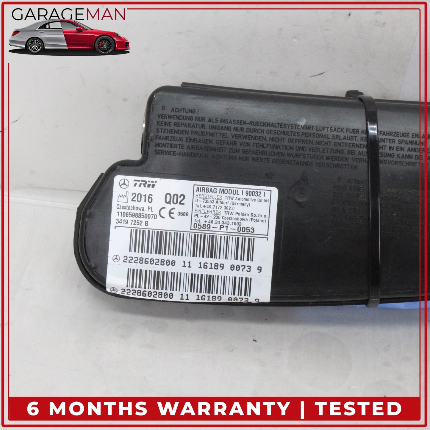 2014-2020 Mercedes W222 S550e Front Right Side Seat Airbag 2228602800 OEM