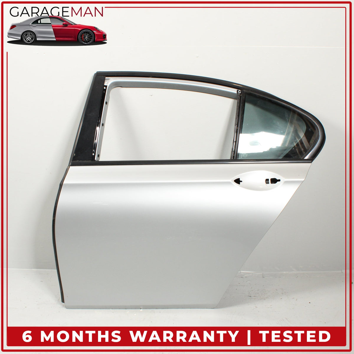 2009-2015 BMW 740i F01 Rear Left Driver Side Door Shell Silver Metallic OEM