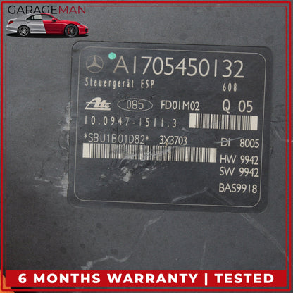 2001-2004 Mercedes-Benz SLK230 R170 Convertible ABS Anti Lock Brake Pump Module 1705450132 OEM