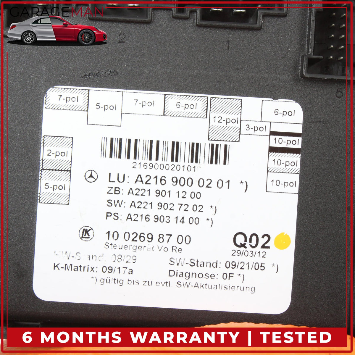 2007-2014 Mercedes W216 CL550 Front Right Side Door Control Module Unit OEM