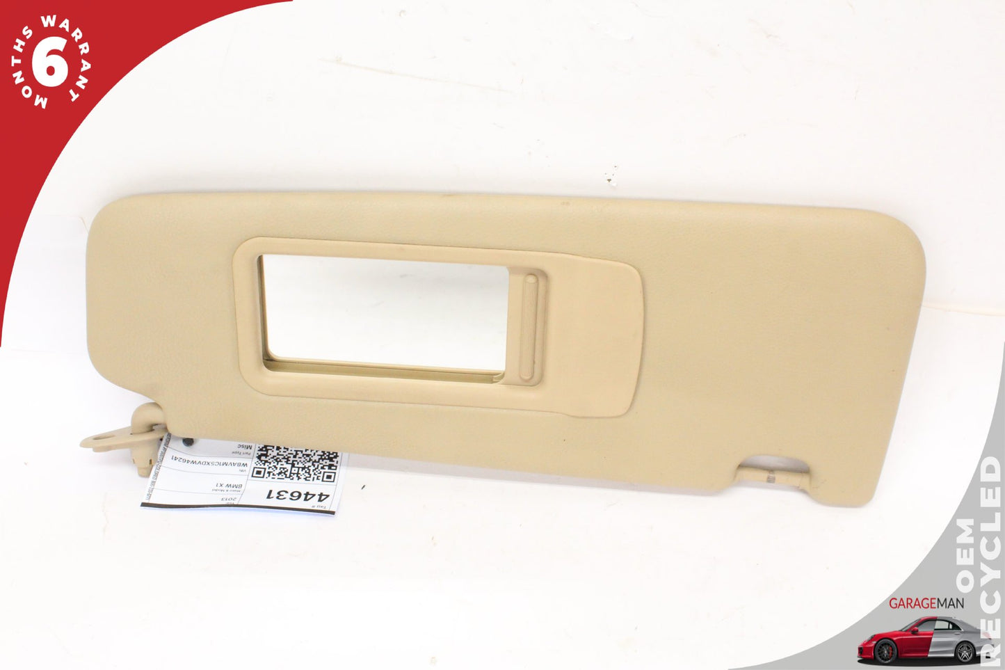 2013-2015 BMW X1 E84 Front Right Passenger Side Sun Visor Beige w/ Mirror OEM