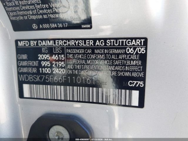 Parting Out- 2006 Mercedes-Benz SL500 R230- 249