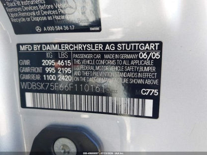 Parting Out- 2006 Mercedes-Benz SL500 R230- 249