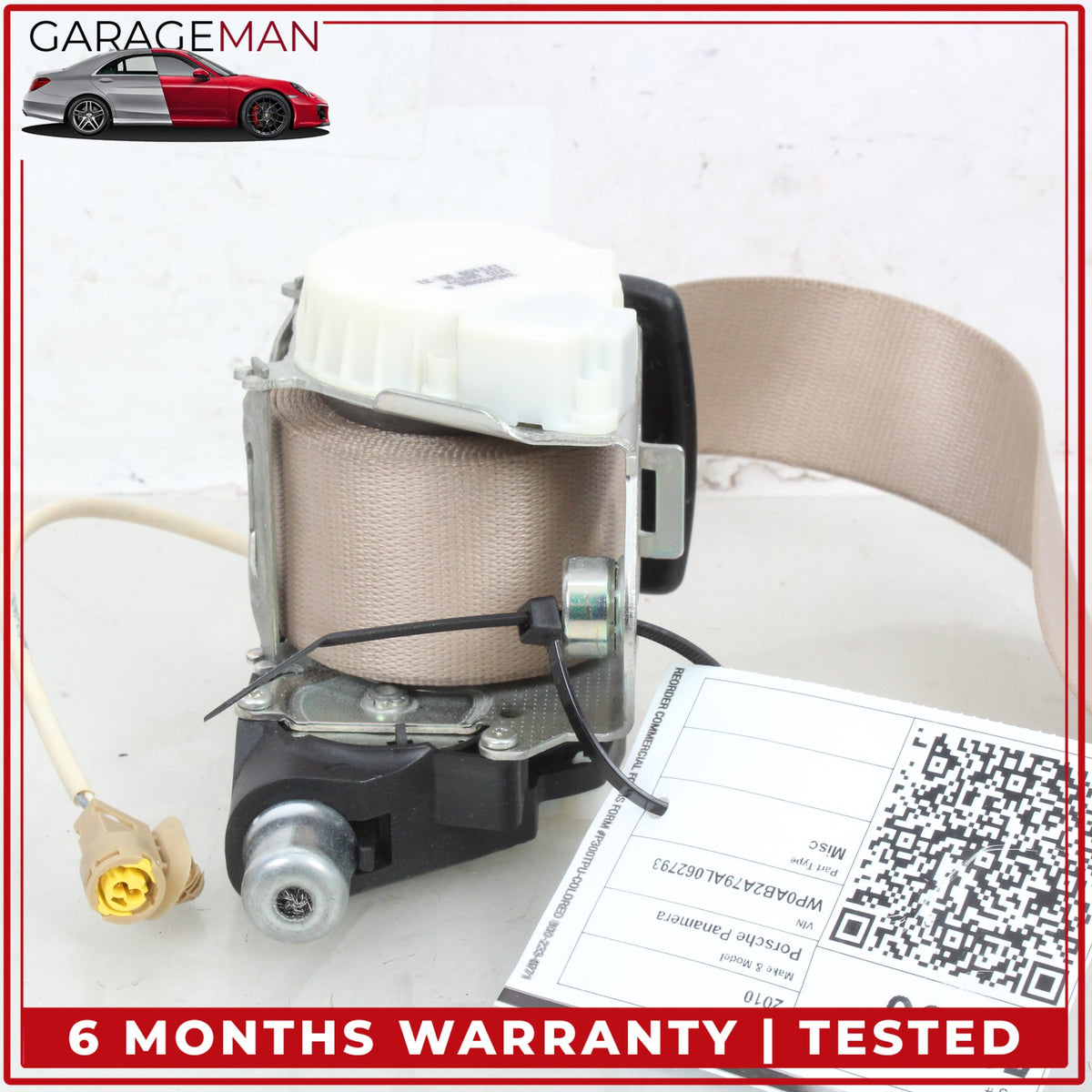 2010-2016 Porsche Panamera 970 Rear Left or Right Side Seat Belt Beige OEM