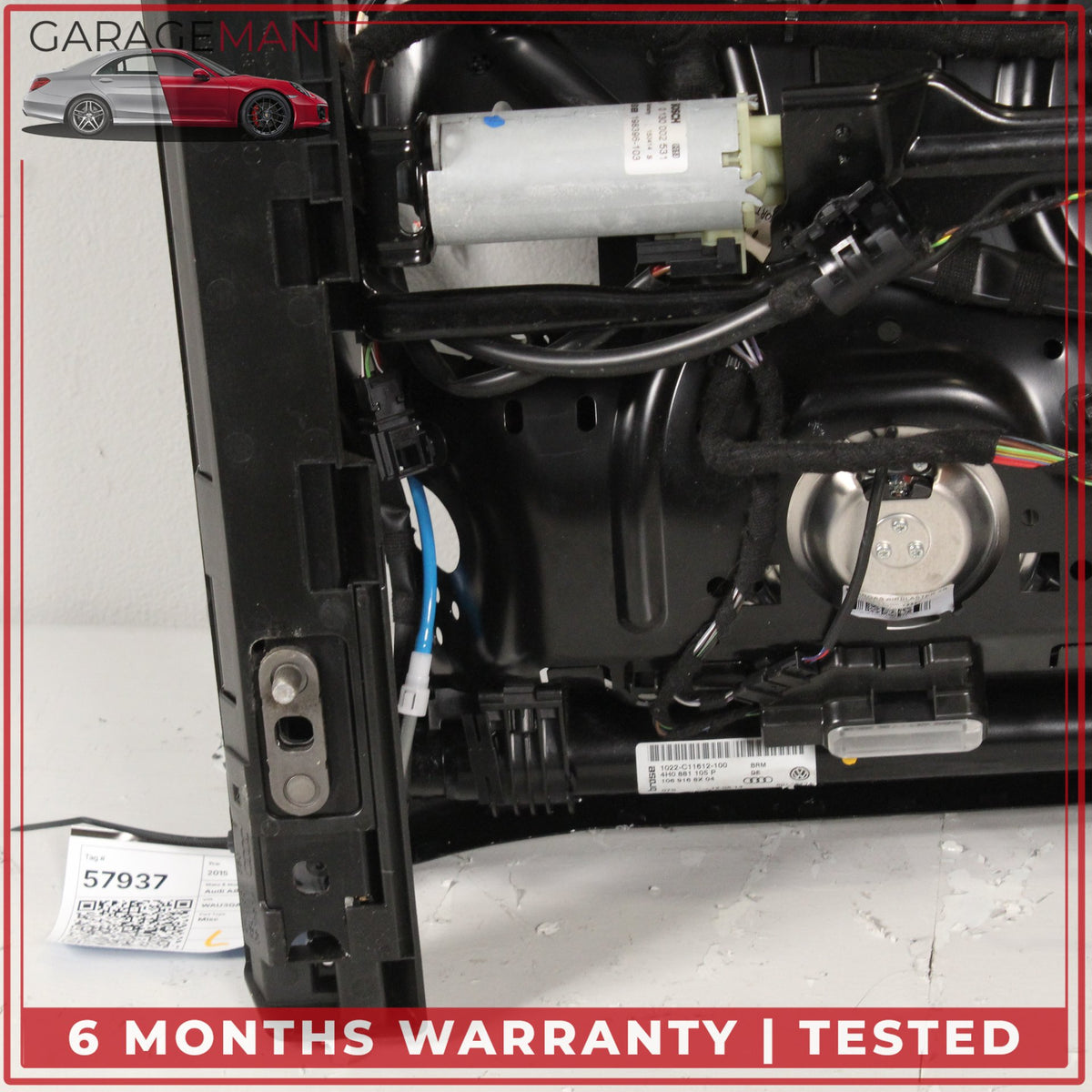 2011-2018 Audi A8 Front Left Side Lower Seat Track Frame Rail w/ Motors OEM