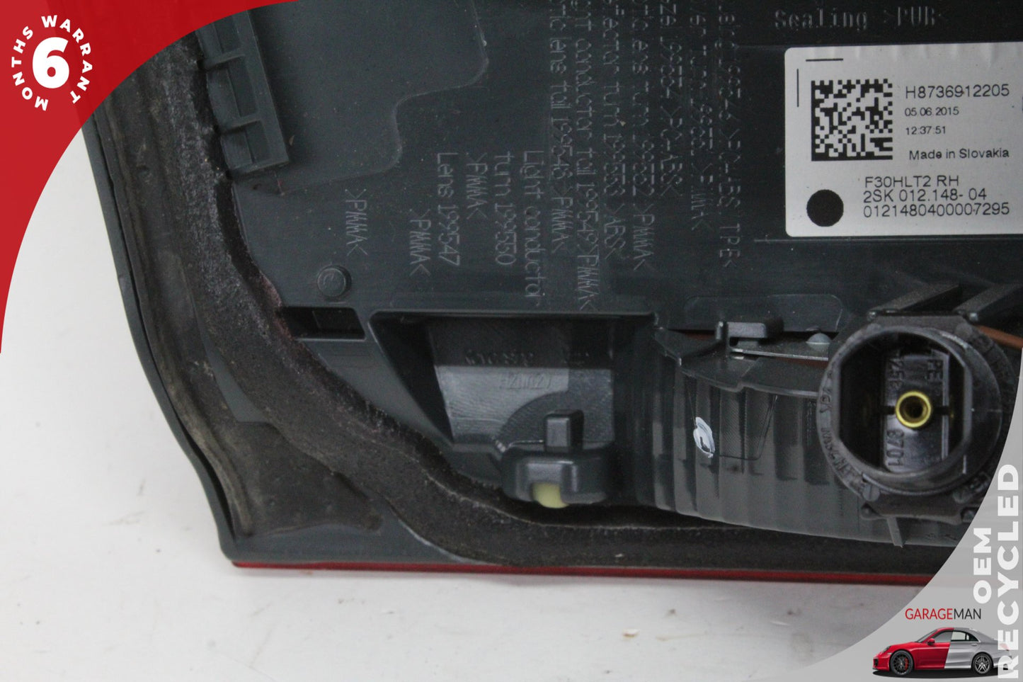 2016-2018 BMW 320i F30 Rear Right Side LED Inner Tail Light Lamp 8736912 OEM