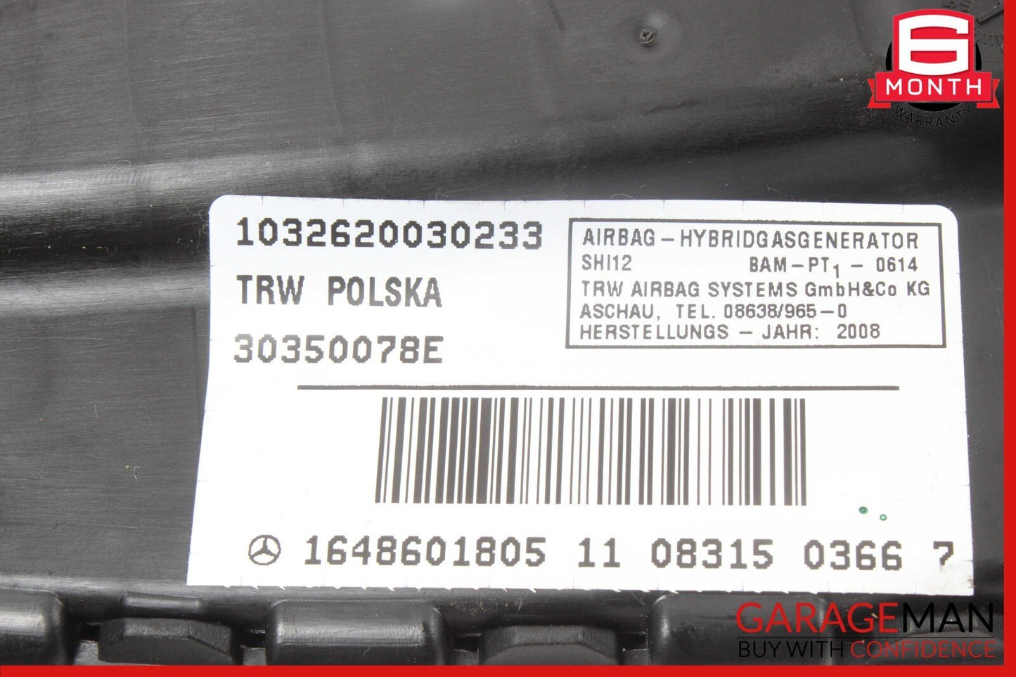 06-14 Mercedes W216 CL550 S550 GL450 Front Right Side Seat Air Bag Airbag SRS
