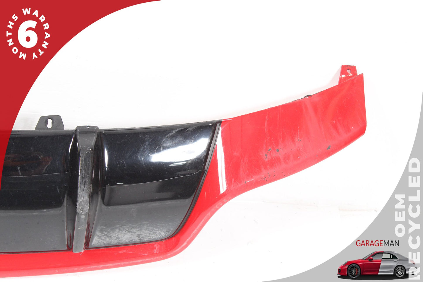 2013-2015 Audi RS5 AWD Rear Lower Bumper Diffuser Valance Panel Black &amp; Red OEM