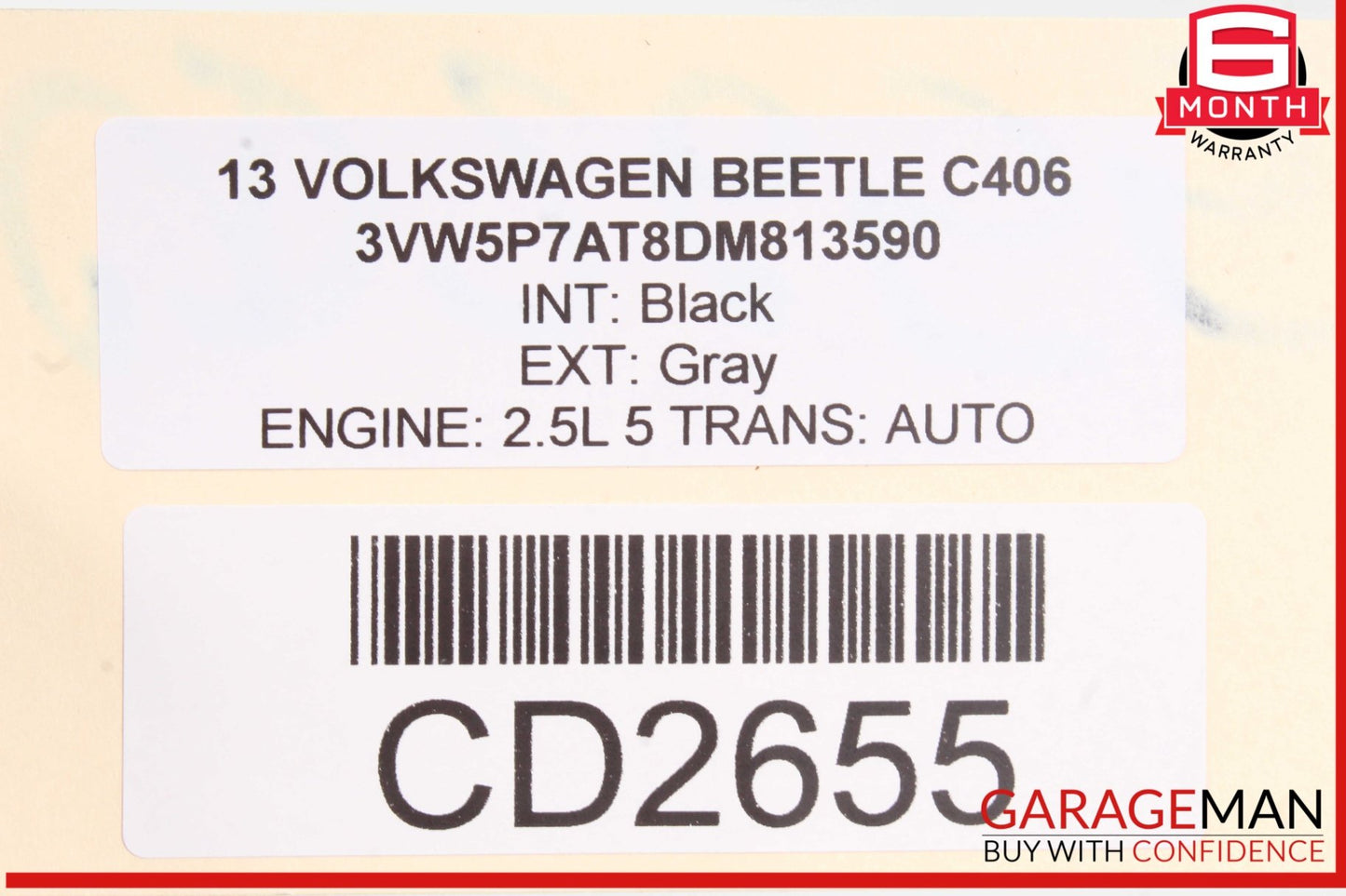 2012-2019 Volkswagen Beetle FWD Front Right Door Trim Panel 5C1867012BF OEM