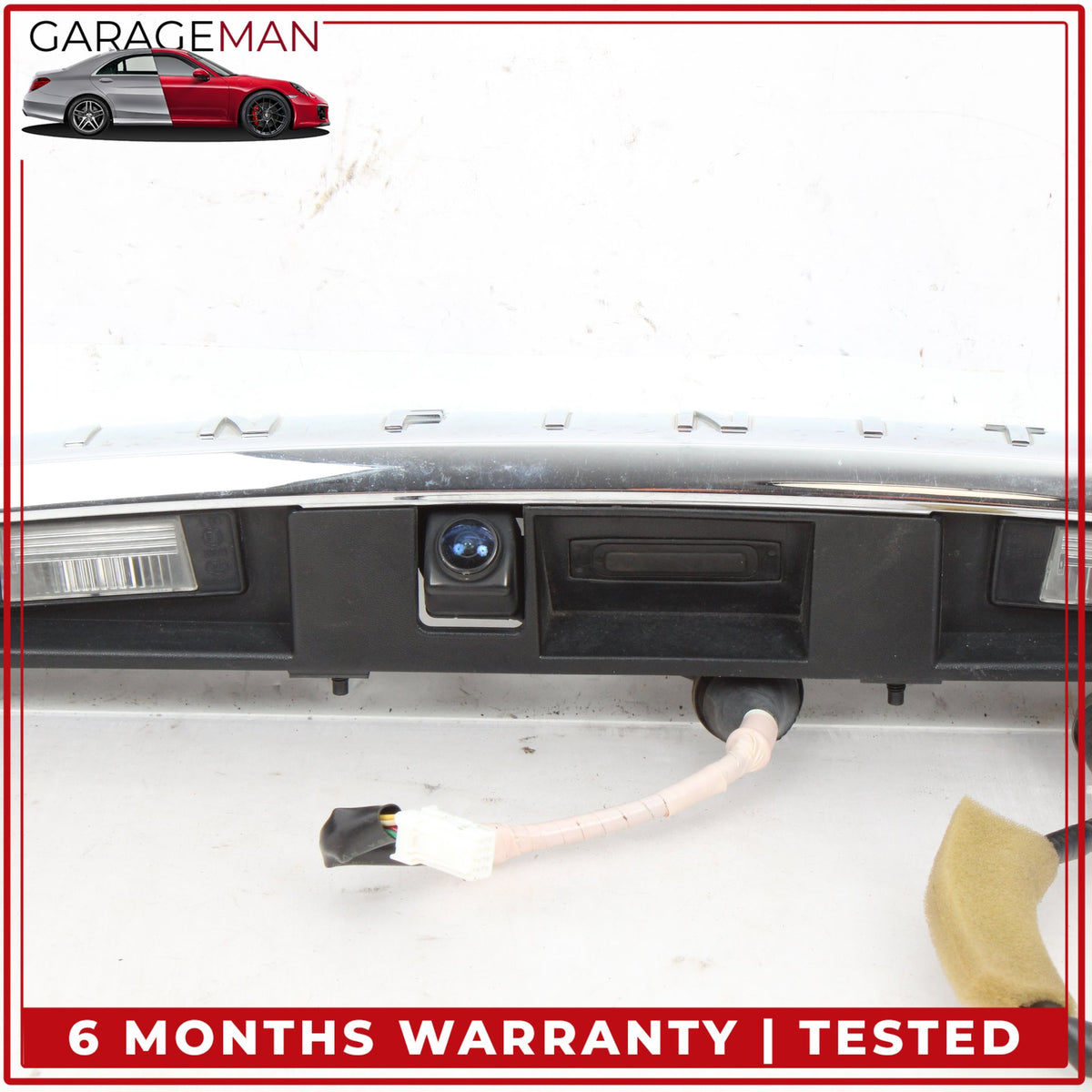 2014-2017 Infiniti Q50 Rear Trunk Lid Molding Plate w/ Lights and Camera OEM