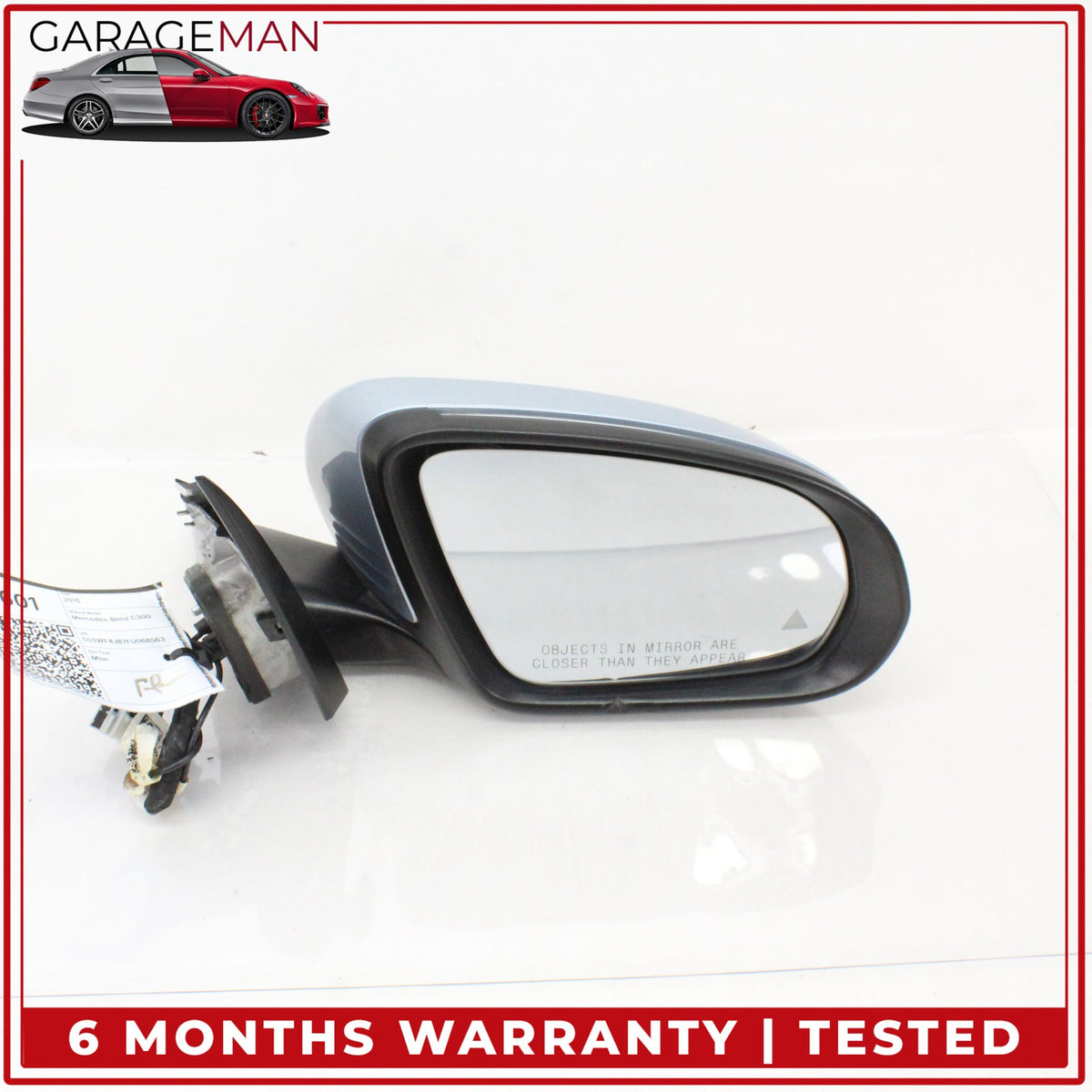 2015-2016 Mercedes W205 C300 Front Right Door Rear View Mirror w/ Blind Spot OEM