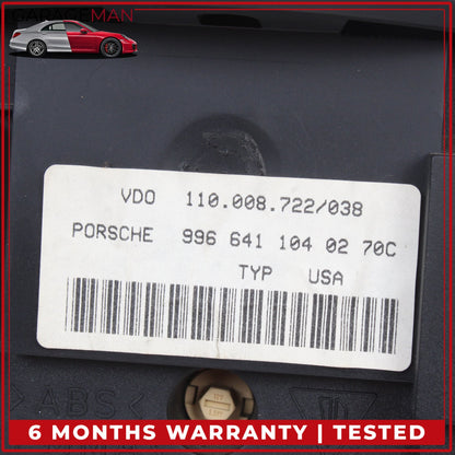 2000-2001 Porsche 911 Carrera 996 Speedometer Instrument Cluster 99664110402 OEM