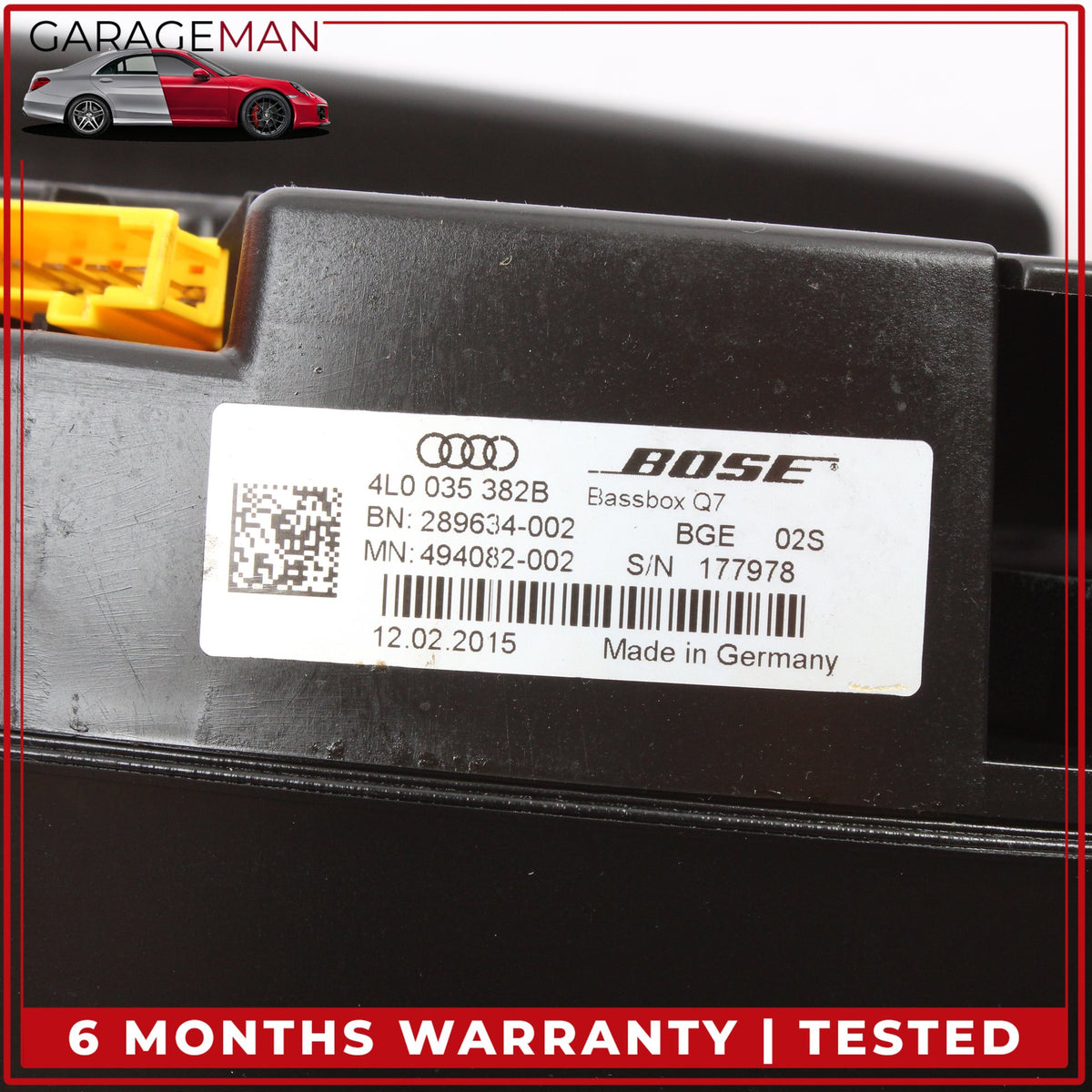 2007-2015 Audi Q7 4L Rear Audio Sound Subwoofer Speaker Bose 4L0035382B OEM