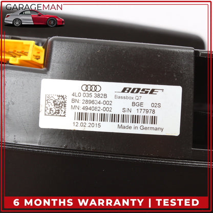 2007-2015 Audi Q7 4L Rear Audio Sound Subwoofer Speaker Bose 4L0035382B OEM
