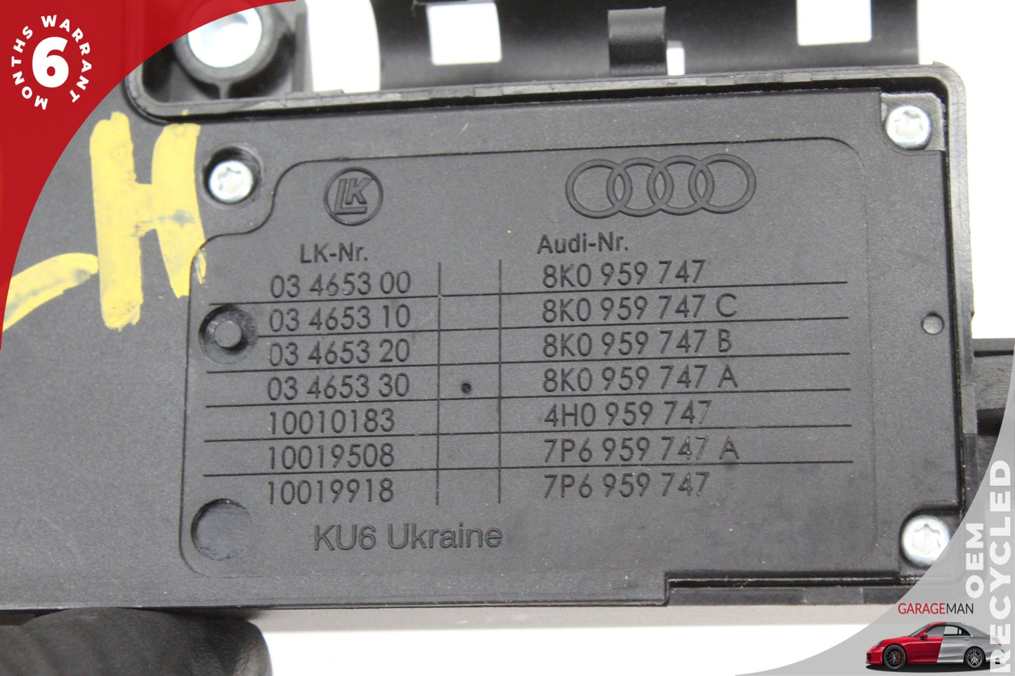 2008-2020 Audi A5 Front Left Driver Side Seat Adjustment Switch 8K0959747 OEM