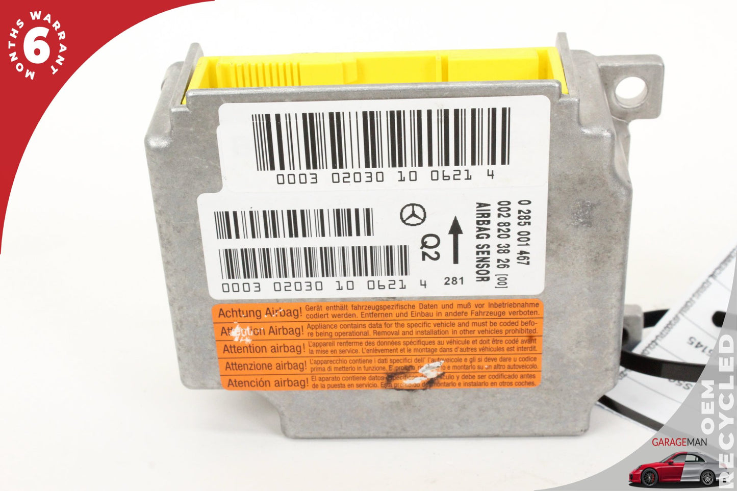 00-02 Mercedes-Benz S500 W220 Airbag Sensor SRS Control Module 0028203826