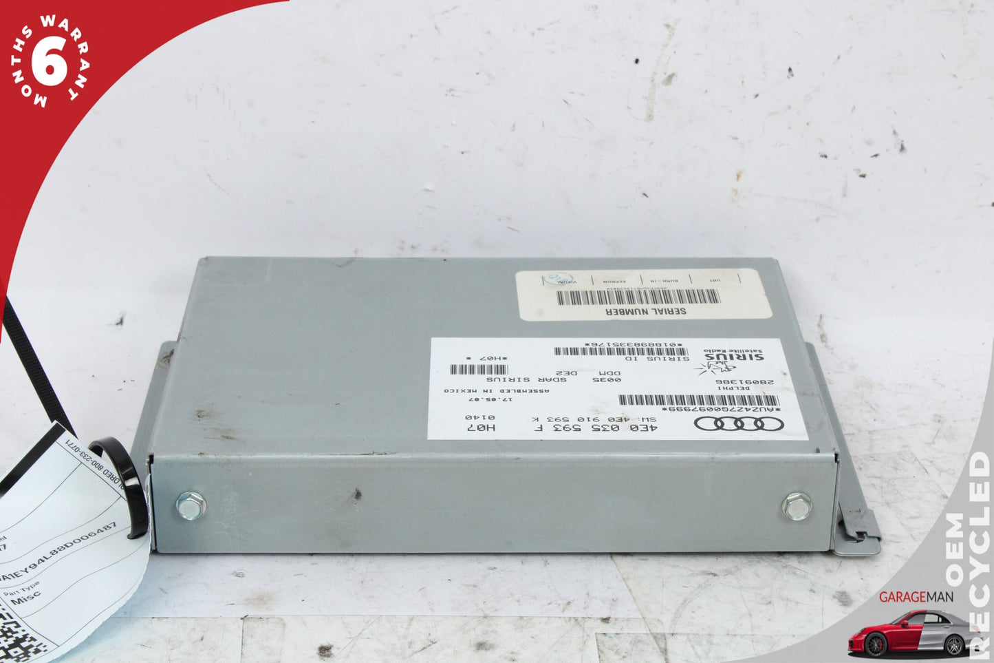 2007-2009 Audi Q7 SUV Sirius Satellite Audio Radio Receiver 4E0035593F OEM