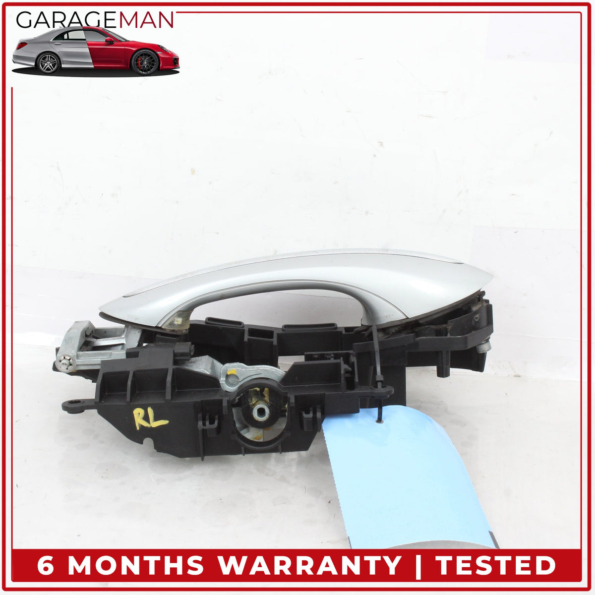 2009-2019 BMW 740i F01 Rear Left Side Exterior Door Handle Silver Metallic OEM