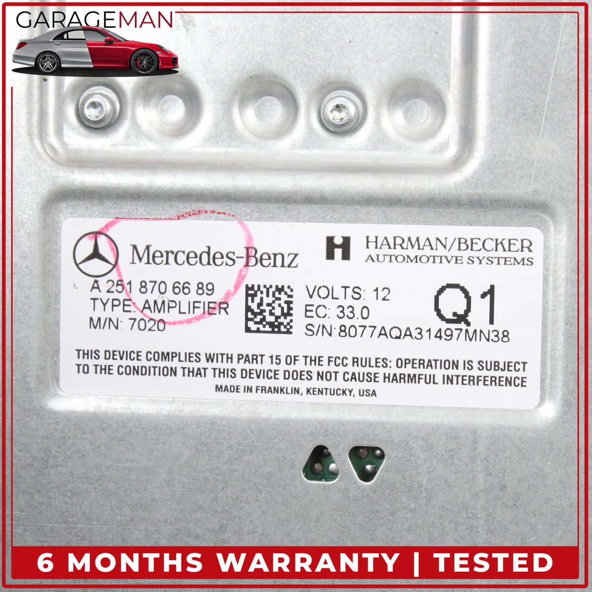 2006-2008 Mercedes W164 ML350 Harman Becker Audio Amplifier AMP 2518706689 OEM
