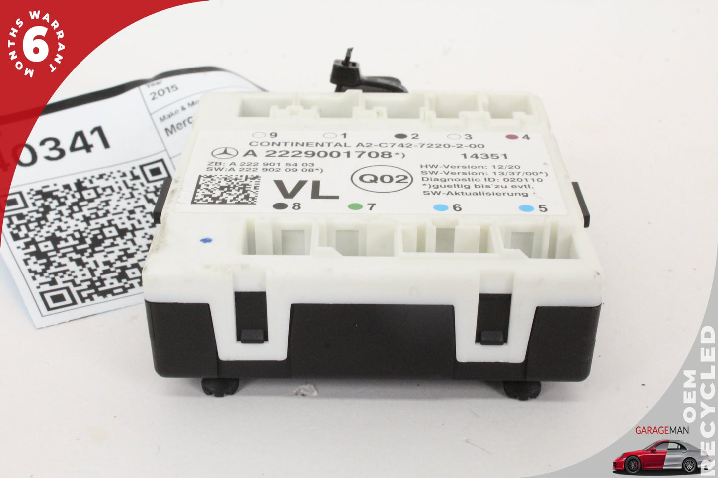 2015-2020 Mercedes W205 C300 C400 Front Left Door Control Module 2229001708 OEM