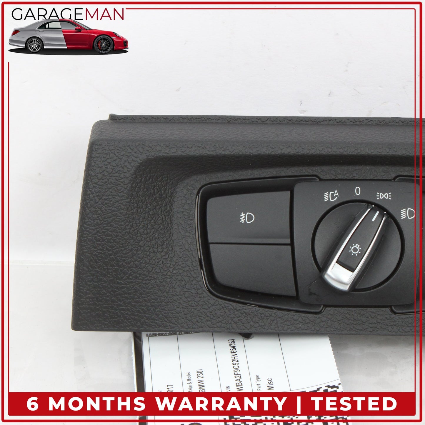 2014-2021 BMW 230i F22 Headlight Fog Light Switch Control Module w/ Trim 9393941 OEM