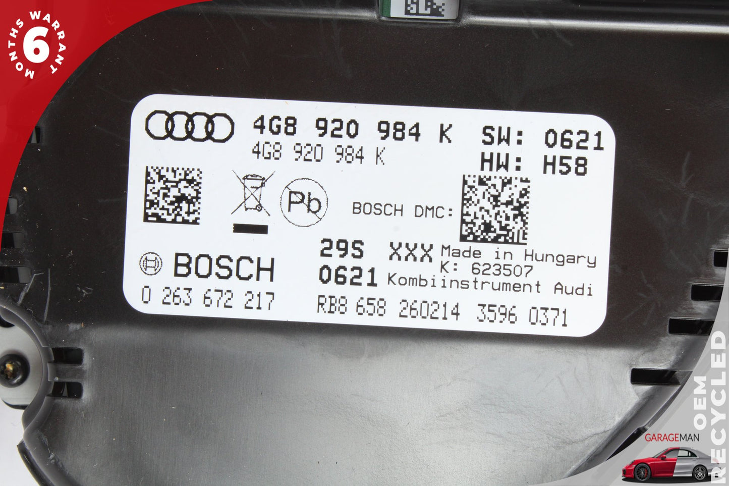 2012-2018 Audi A6 A7 Speedometer Instrument Cluster 4G8920984K OEM