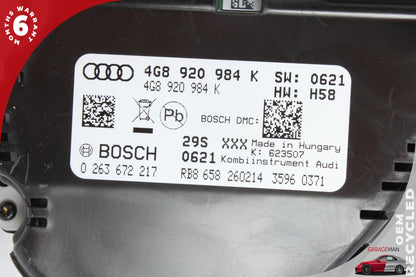 2012-2018 Audi A6 A7 Speedometer Instrument Cluster 4G8920984K OEM