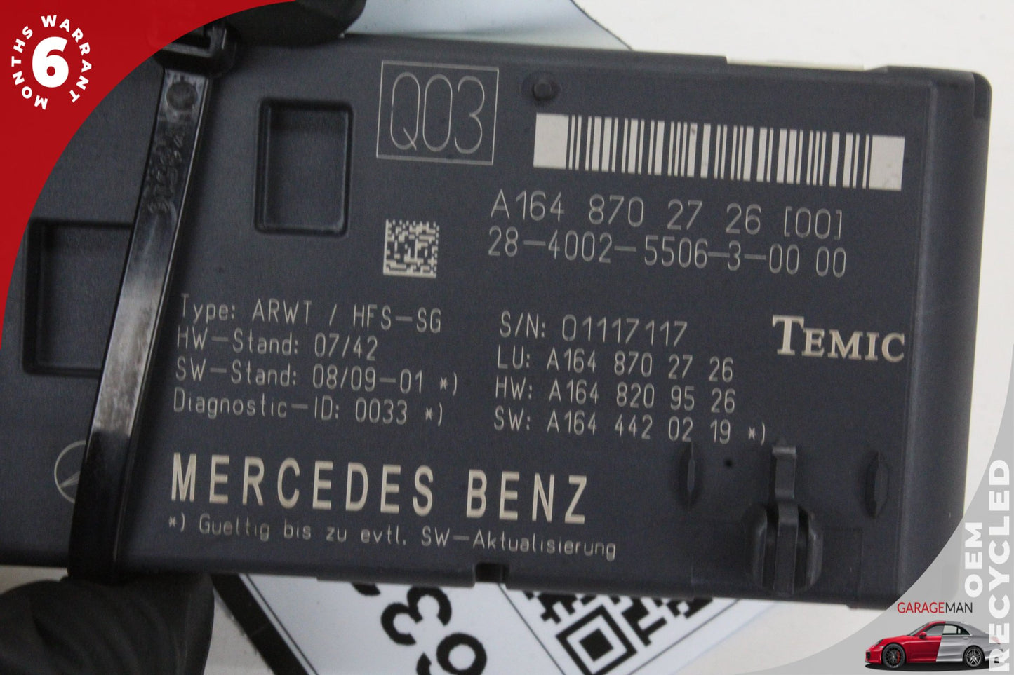 2009-2013 Mercedes-Benz R350 W251 Trunk Lid Liftgate Control Module OEM