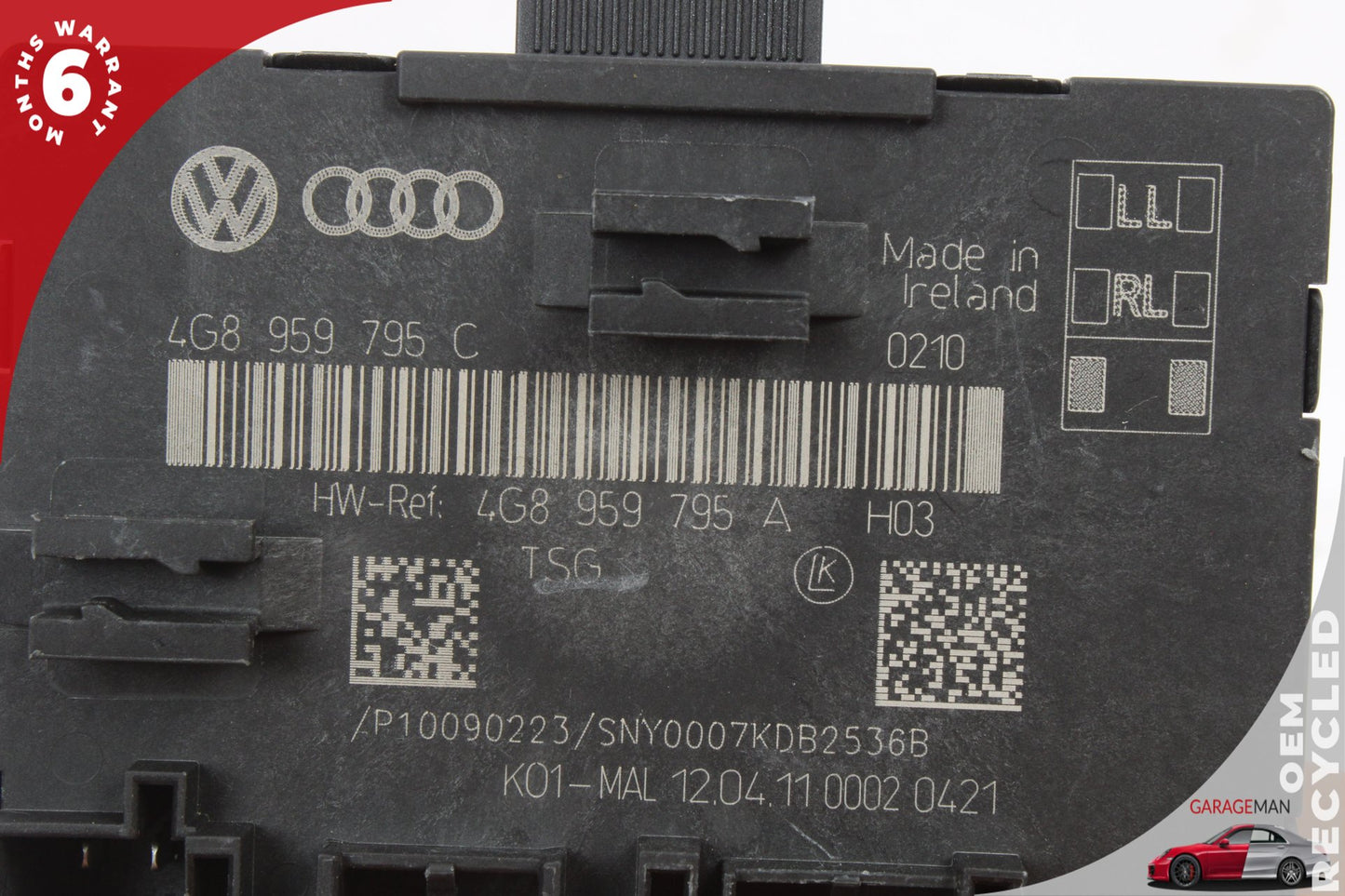 12-18 Audi A6 C7 Sedan Rear Right Door Control Module 4G8959795C Genuine